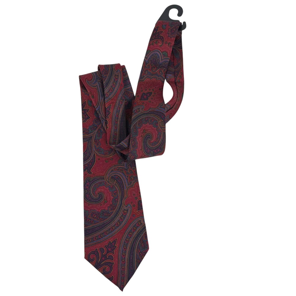 Aras‎ Paisley Necktie Burgundy Red Silk Blend Classic Men's Tie B14Q
